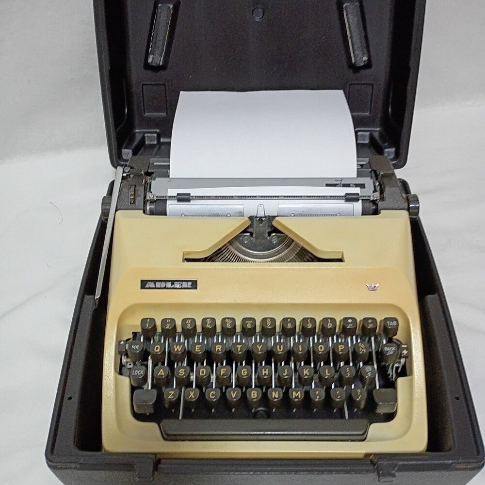 Vintage 1970's West German Adler J5 Portable Mechanical Typewriter w/ Case